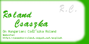 roland csaszka business card